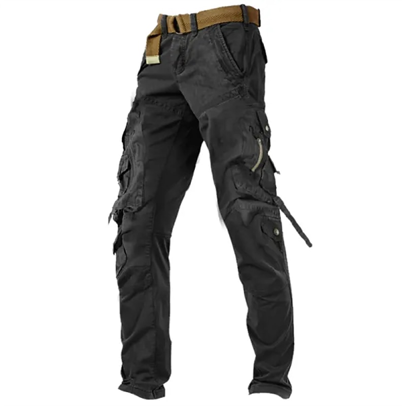 Men's Cargo Pants Cargo Trousers Work Pants Zipper Pocket Plain Comfort Breathable Outdoor Daily Going out 100% Cotton Fashion Casual Army Yellow Black3