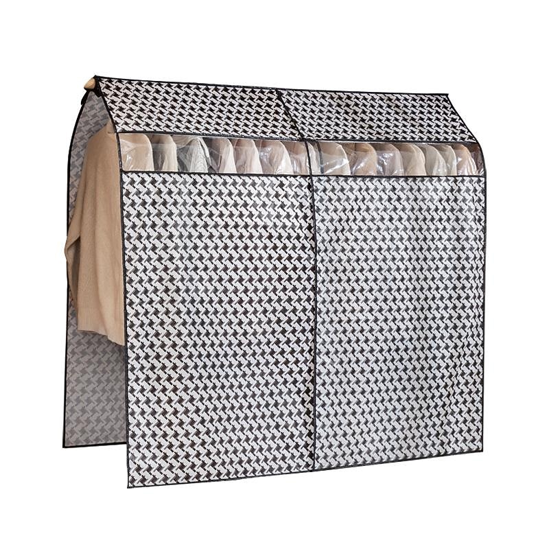 Houndstooth Pattern Clothes Dust Cover, Extra Large Hanging Garment Bags for Closet Storage Bottom Enclosed Garment Rack Cover Sealed Wardrobe Clothes Protector for Coats, Suits, Dresses4