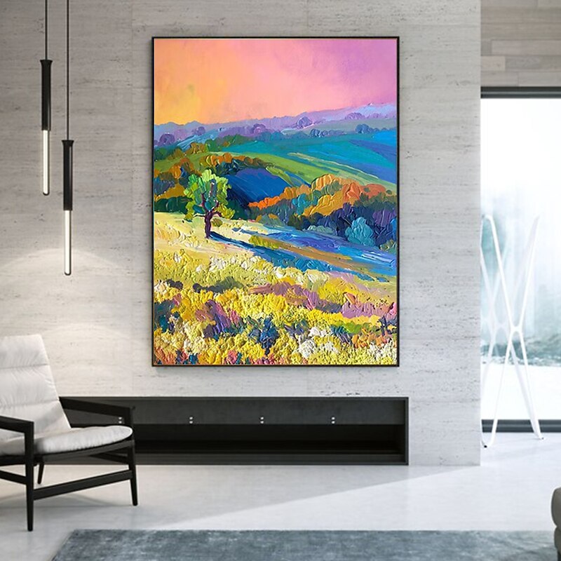 Oil Painting Handmade Hand Painted Wall Art Abstract Knife PaintingLandscape SunriseHome Decoration Decor Rolled Canvas No Frame Unstretched2