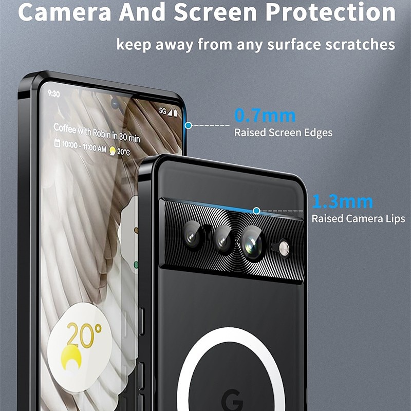 Phone Case For Google Pixel 9 Pro Pixel 9 Pro XL Pixel 8 Pro Pixel 8 Pixel 9 Pixel 7 Pixel 7 Pro Back Cover Magnetic Adsorption Portable Translucent Ultra-thin Solid Colored PC Metal2