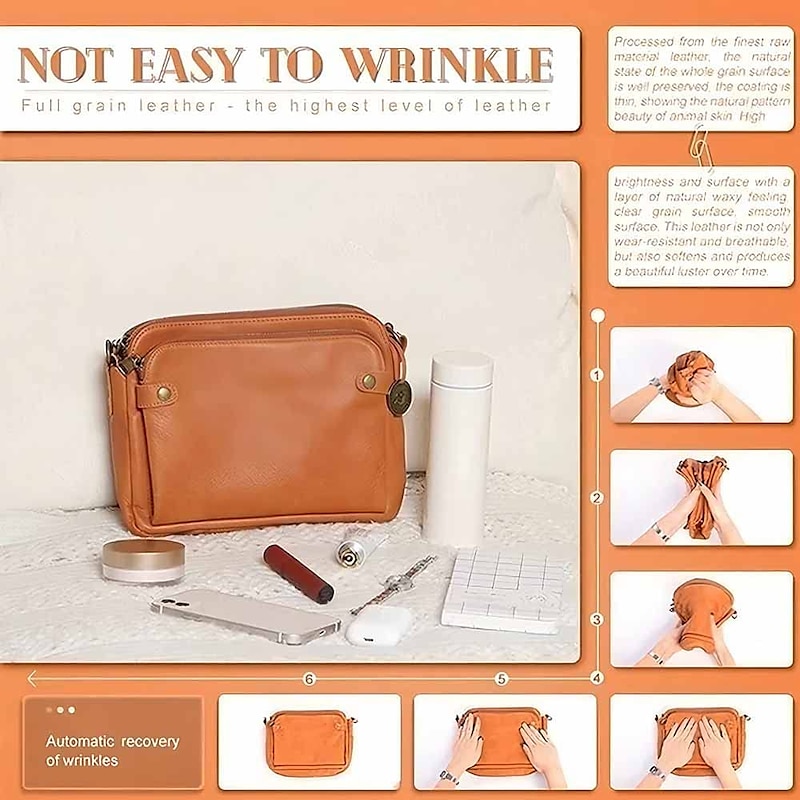 Women's Crossbody Bag Shoulder Bag Satchel PU Leather Shopping Daily Zipper Adjustable Large Capacity Waterproof Solid Color Wine Red Black Brown3