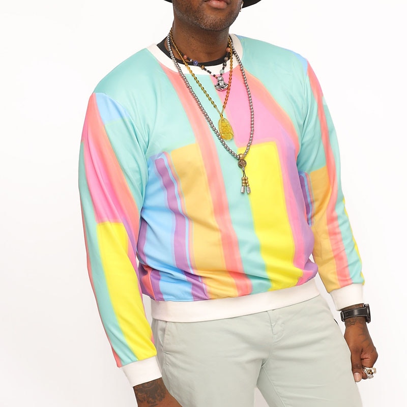 Men's Color Block Graphic Prints Sweatshirt Pullover Long Sleeve Sweatshirt Crew Neck Streetwear Designer Basic 3D Print Daily Sports Holiday Print Spring &  Fall2