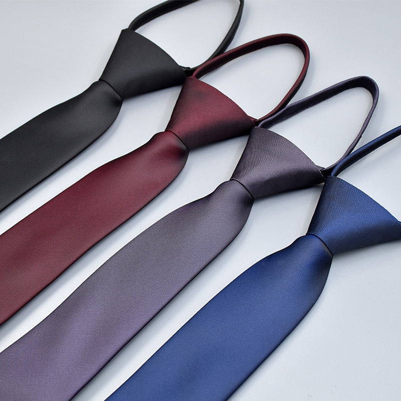 Men's Neckties Zip Tie Men Ties Zipper Tie Skinny Tie Pretied Bow Plain Wedding Birthday Party