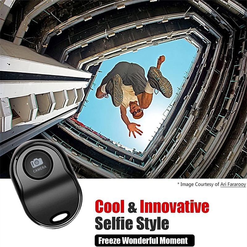 Bluetooth 5.0 Remote Shutter for iPhone & Android Camera Wireless Remote Control Selfie Button for iPad iPod Tablet HD Selfie Clicker for Photos & Videos2