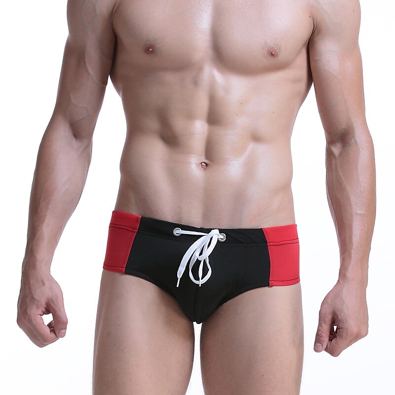 Men's Swimwear Swim Briefs Swim Thong Print Color Block Breathable Soft Outdoor Casual Daily Hawaiian Stylish Black Navy Blue Micro-elastic3