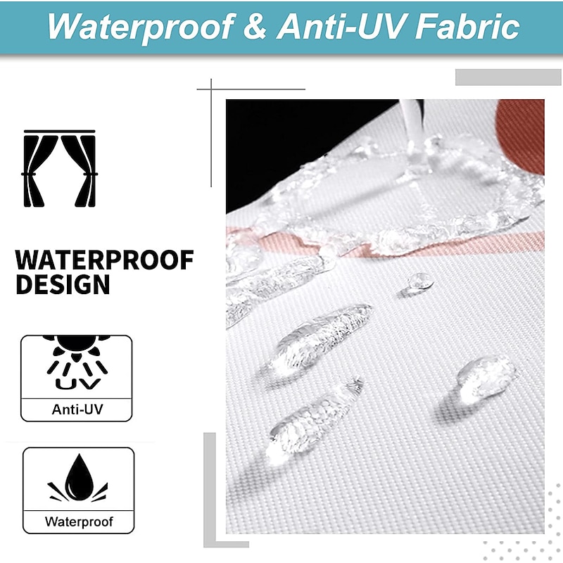 Waterproof Indoor Outdoor Curtains for Wedding Patio Thick Privacy Grommet Curtains for Wedding Bedroom, Living Room, Porch, Pergola, Cabana, 1 Panel3