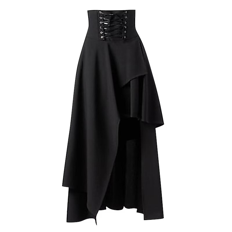 Retro Vintage Punk & Gothic Medieval Renaissance Steampunk Cosplay Costume Maxi Skirt Women's Girls' Costume Vintage Cosplay Carnival Casual Daily Skirt Masquerade2