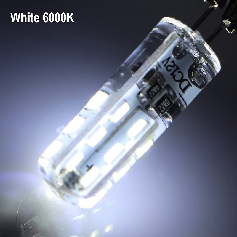 10pcs G4 Bi-pin LED Light Bulb 3W 24LED SMD 2835 Equivalent Halogen Bulb 30W Warm white 3000K Daylight White 6000K 360° Beam Angle Flicker Free DC12V AC220V AC110V4
