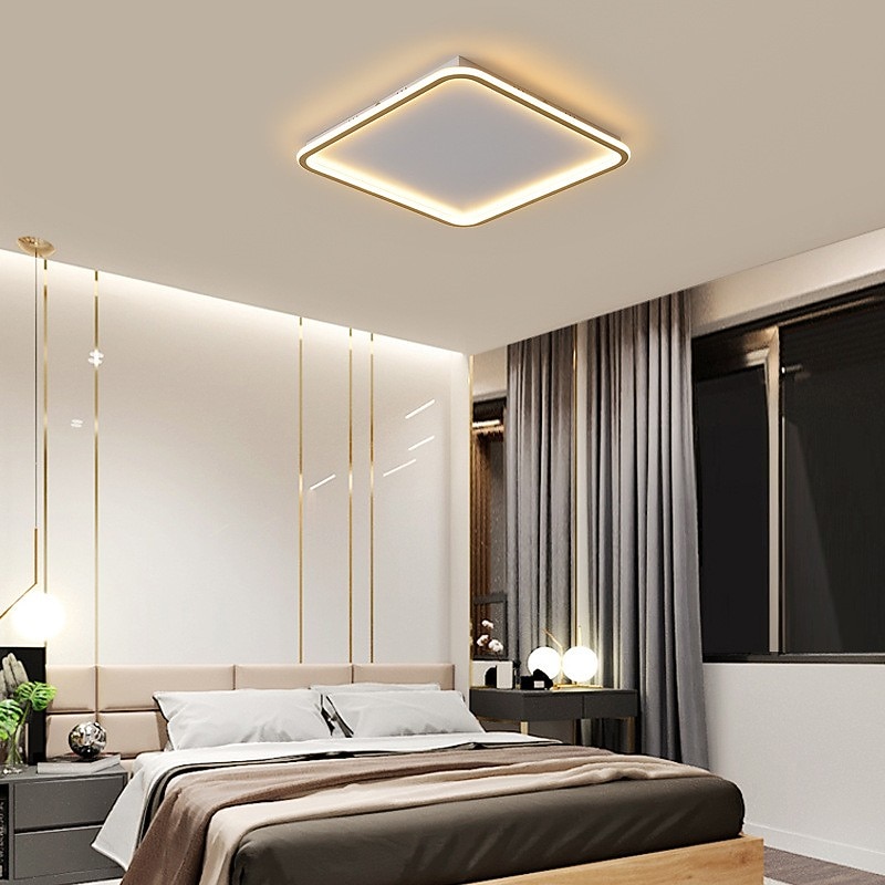 LED Ceiling Light Super Thin 105/50cm Ceiling Lamp Modern Acrylic Metal Stepless Dimming Bedroom Painted Finish Lights 110-240V ONLY DIMMABLE WITH REMOTE CONTROL3