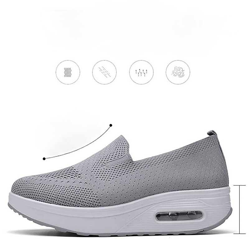 Women's Breathable Slip-On Platform Sneakers – Comfortable and Stylish Walking Shoes3