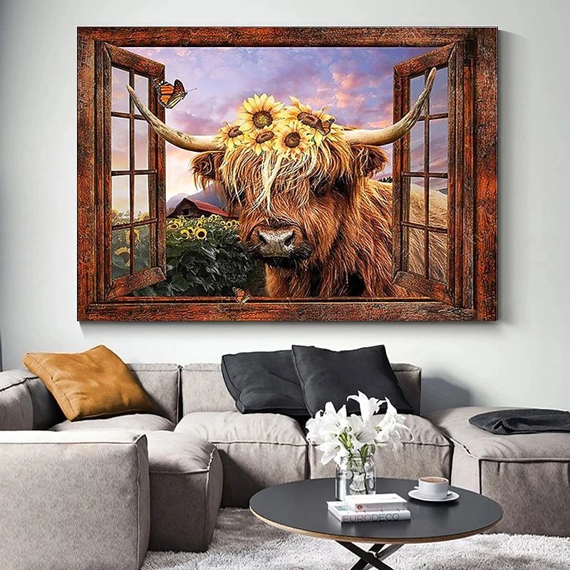 Animal Wall Art Canvas Farm Cows Canvas Prints and Posters for Home Decor  Without Frame2