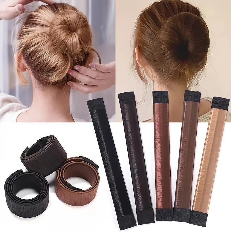 Hair Bun Maker, Easy Fast Snap Roll Hair Nets Magic Buns Tool, Donut Curler Roller Dish Headbands, Women's French Twist Hair Styling Shaper2