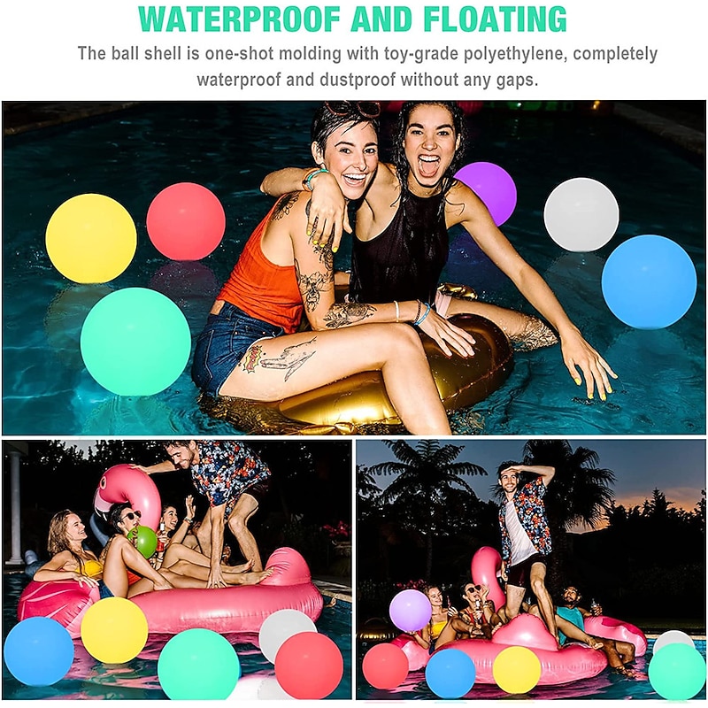 16-Color LED Pool Floating Light, LED Glowing Beach Ball 40cm 60cm Remote Control Waterproof Inflatable Floating Pool Light Yard Lawn Party Lamp3
