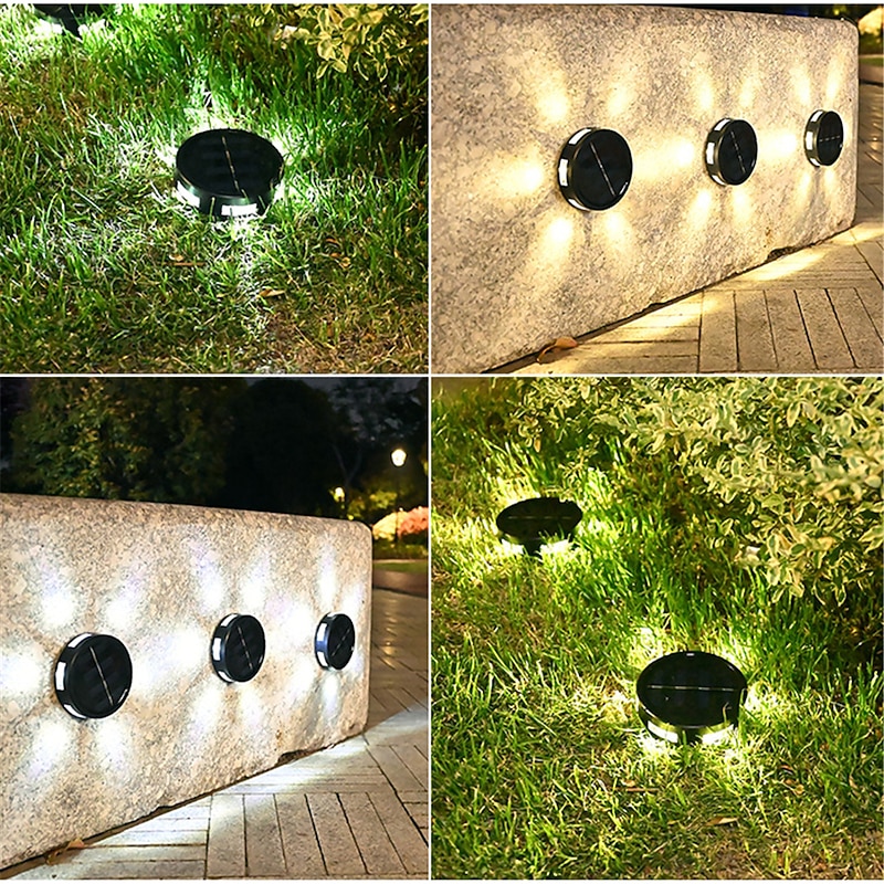 Solar Ground Lights  Wall Lamp 6 LEDs Outdoor Garden Landscape Lamp Lawn Pathway Yard Deck Patio Walkway Sunlight Waterproof2