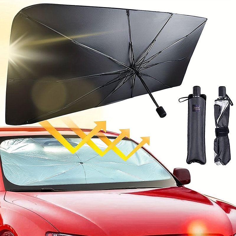 Car Sunshade Umbrella for Front Window, Foldable UV Protection Interior Sun Shade, Auto Windshield Cover, UV Blocker for Car2