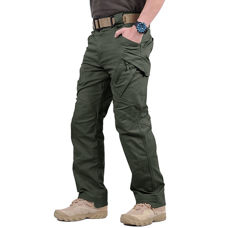 Men's Cargo Pants Tactical Pants Tactical Hiking Pants Zipper Pocket Multi Pocket Plain Quick Dry Lightweight Full Length Outdoor Camping & Hiking Trousers Tactical Camouflage Black ArmyGreen4