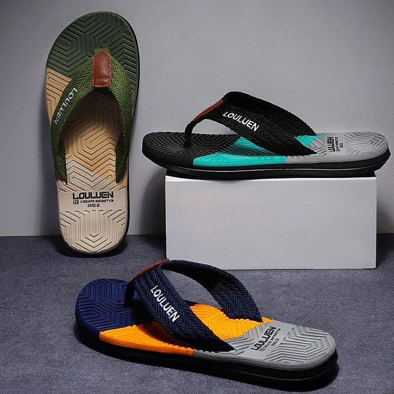 Men's Stylish Flip-Flops with Textured Sole – Comfortable Beach Sandals for Summer Casual Wear2