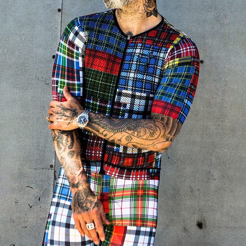 Men's Cycling Jersey with Shorts Short Sleeve Mountain Bike MTB Road Bike Cycling Blue Graphic Bike Clothing Suit 3D Pad Breathable Quick Dry Back Pocket Polyester Spandex Sports Graphic Clothing2