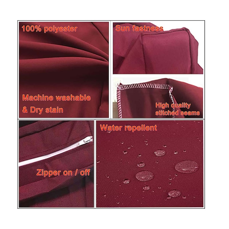 2 Pcs Patio Cushion Covers, 100% Waterproof Outdoor Sofa Wicker Sofa Seat Cover Waterproof Couch Slipcover,Oxford Wicker Chair Cover Furniture Protector4