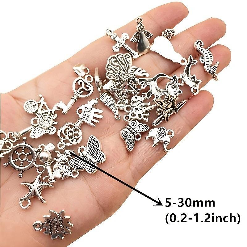 300Pcs/Set Alloy Tibetan Silver Pendant Earrings Small Pendants Diy Jewelry Accessories4