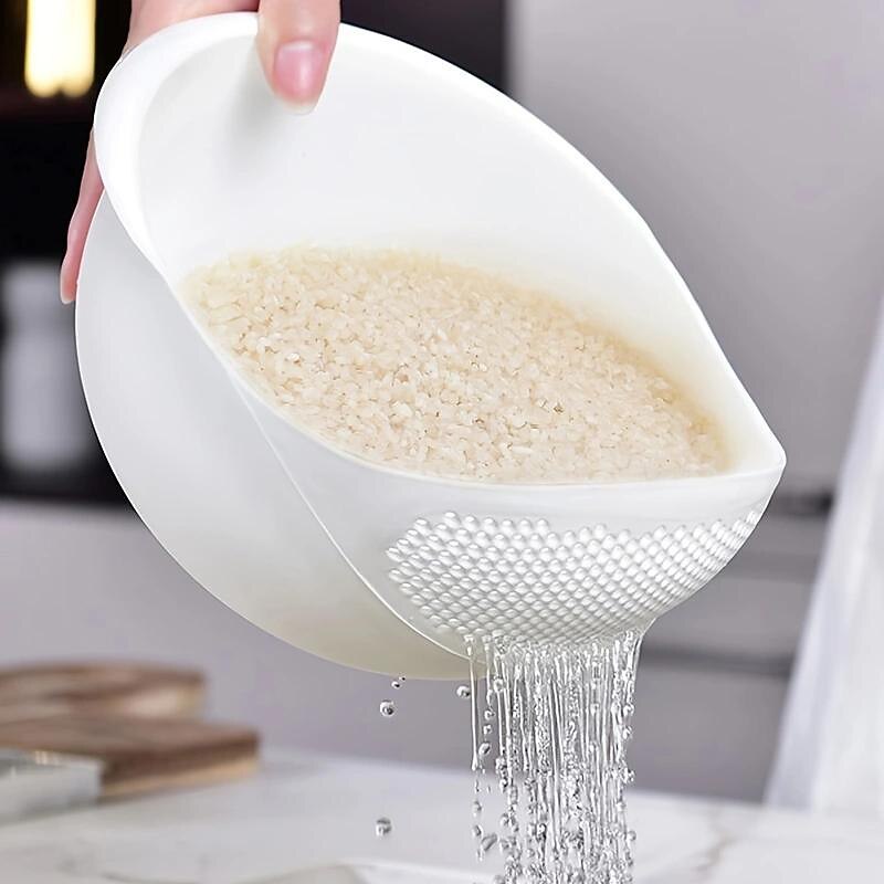 1pc Multi-Functional Kitchen Washing Basket Basin: Convenient Features for Washing Rice, Draining Water & More - Perfect for All Kitchen Uses!2
