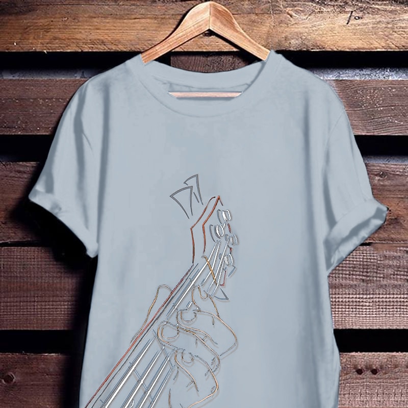 Men's Red Guitar Player T-Shirt - Short Sleeve Music Graphic Tee for Hobby Lovers2