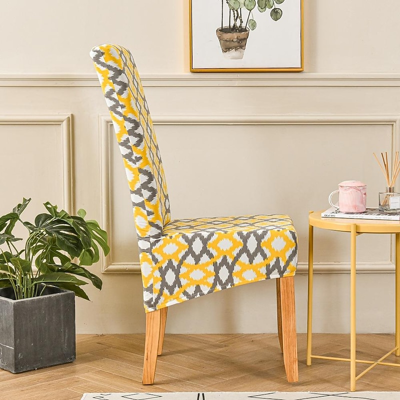 Stretch Dining Chair Covers XL/Oversized Removable Washable Soft Spandex High Back Large Chair Cover Slipcover for Dining Room Kitchen Hotel Table Banquet3