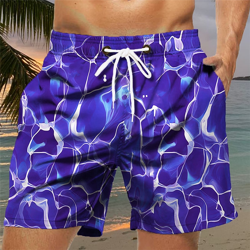 Men's Color Block Graphic Prints Swim Trunks Swim Shorts Board Shorts Mid Waist Hawaiian Boho Casual Daily Holiday Drawstring with Mesh lining Elastic Waist Designer Clothing Apparel3