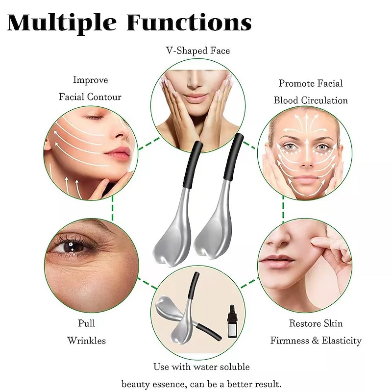 New Icing Facial Stainless Steel Mermaid Shape Spoons Cooling Ice Globes Face Massager Facial Cryo Sticks Gua Sha Massage4