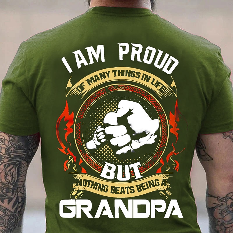 Men's Graphic Letter Hand T Shirt Back Print T Shirt Grandpa T Shirt Short Sleeve T shirt 3D Print Crew Neck Shirt Vintage Fashion Designer Outdoor Daily Sports Black Red Navy Blue Spring & Summer3