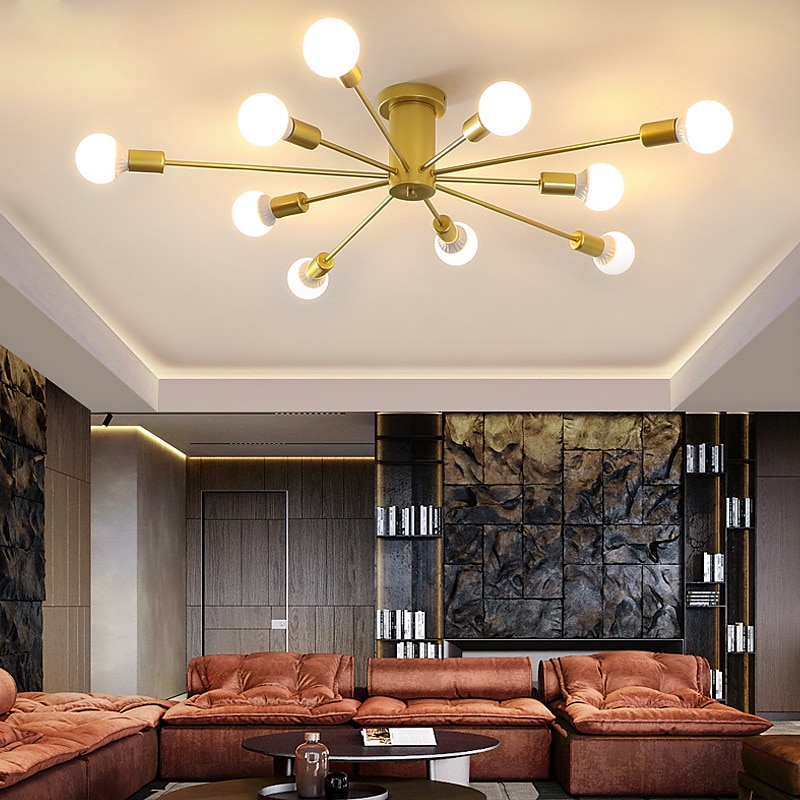 LED Ceiling Light 6/10-Light Dimmable Nordic Style Chandelier Sputnik Design Metal Artistic Style Industrial Painted Finishes Kitchen Bedroom Kids Room Lights 110-240V