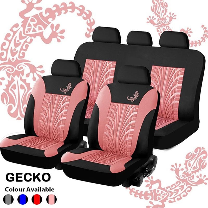 StarFire 4/9PCS Car Seat Covers Set Universal Fit Most Cars Covers Gecko-Pattern Styling Car Seat Protector Four Seasons2