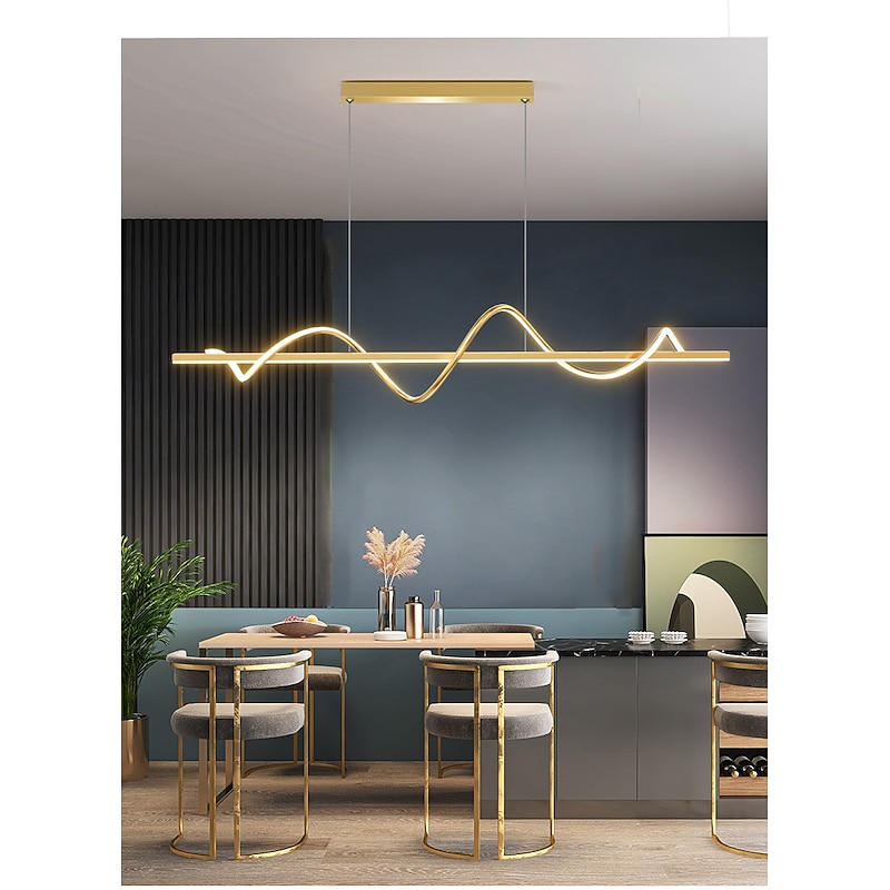 LED Pendant Light 100 cm Island Lights Dimmable Line Design Aluminum Stylish Minimalist Painted Finishes Dining Room Kitchen Lights 110-240V ONLY DIMMABLE WITH REMOTE CONTROL3