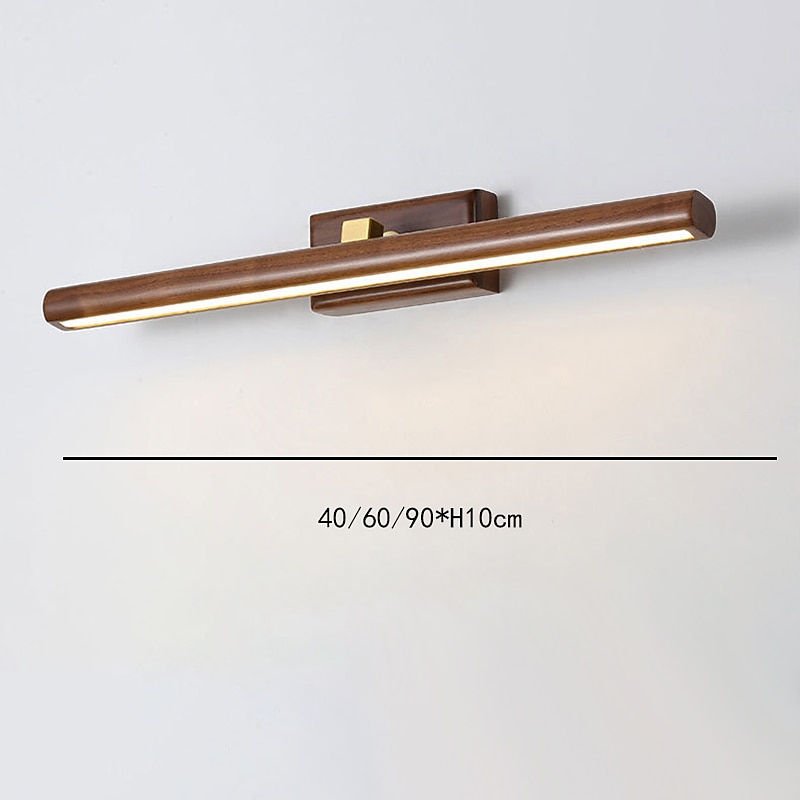 Vanity Light 350° Rotatable Soild Black Walnut Wood Copper IP20  40/60/90cm LED Mirror Front Lamp LED Bathroom Lights Over Mirror Wall Lighting Fixtures for Bathroom Bedroom Living Room Cabinet2