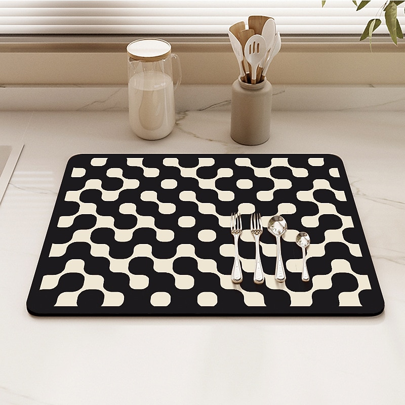 1PC Tableware Drain Pad Household Kitchen Countertop Water Absorbing Easy To Dry Cup Pad Washable Insulated And Dry Meal Pad4