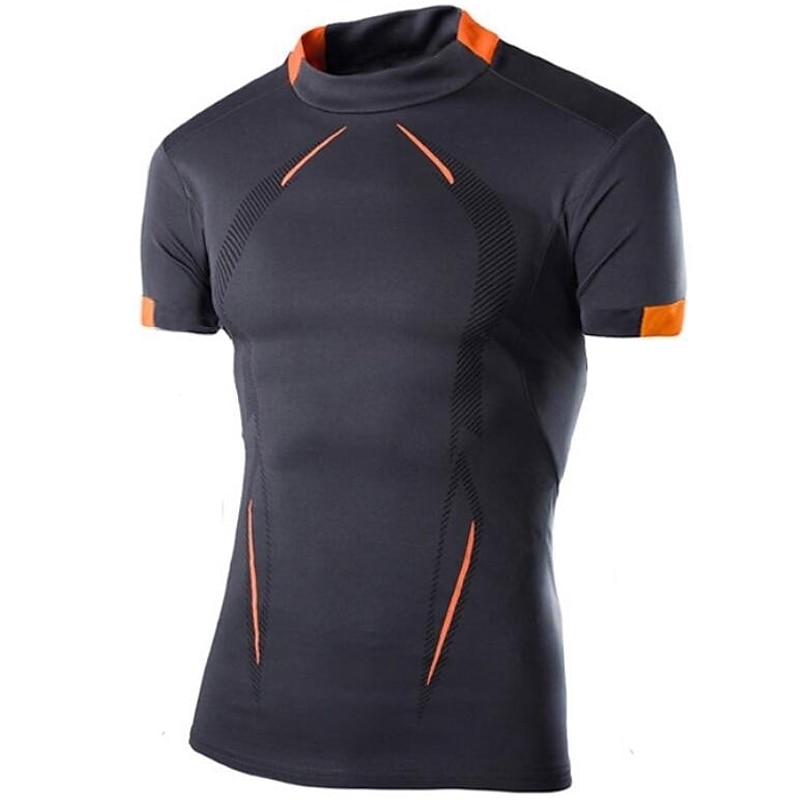 Men's Plus Size Big Tall T shirt Tee Tee Crew Neck Black White Dark Navy Short Sleeves Outdoor Sports Going out Quick Dry Print Color Block Clothing Apparel Polyester Stylish Casual Tops3