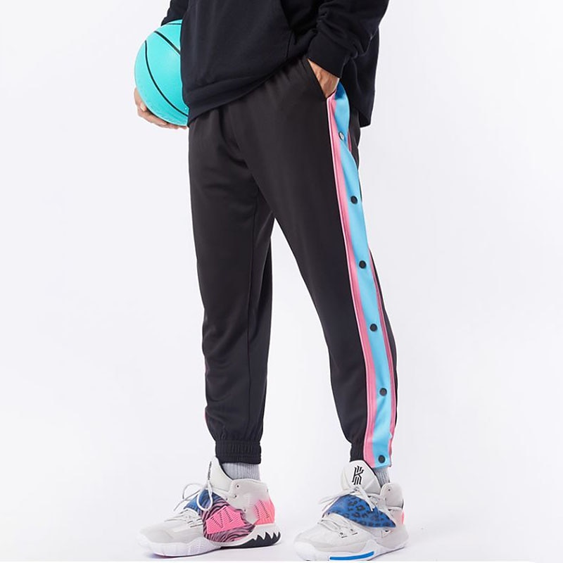 Men's Sweatpants Tear Away Pants Basketball Pants Pocket Color Block Comfort Breathable Outdoor Daily Going out Fashion Casual Black Blue3