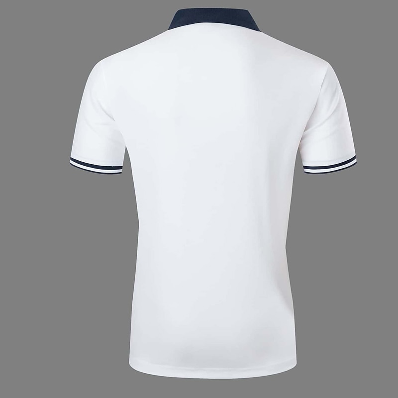 Men's Button Up Polos Polo Shirt Casual Holiday Lapel Short Sleeve Fashion Basic Plain Classic Summer Regular Fit White Pink Orange khaki Button Up Polos2