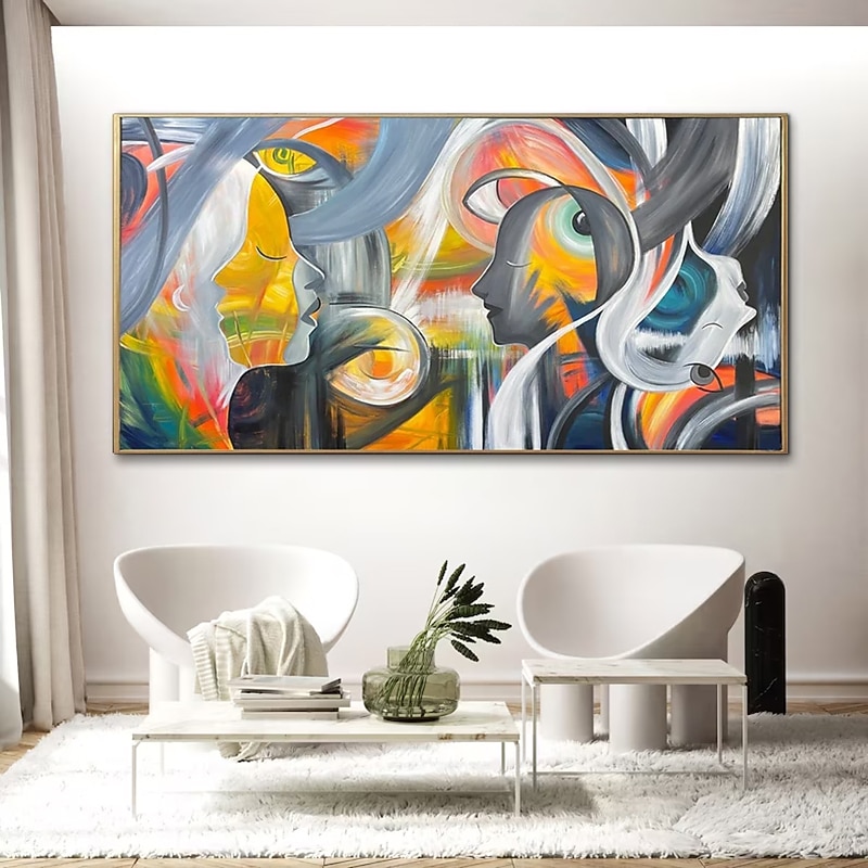 Handmade Oil Painting Canvas Wall Art Decoration  Modern Light Luxury Creative Abstract  Figures for Hotel Club Home Decor Rolled Frameless Unstretched Painting4