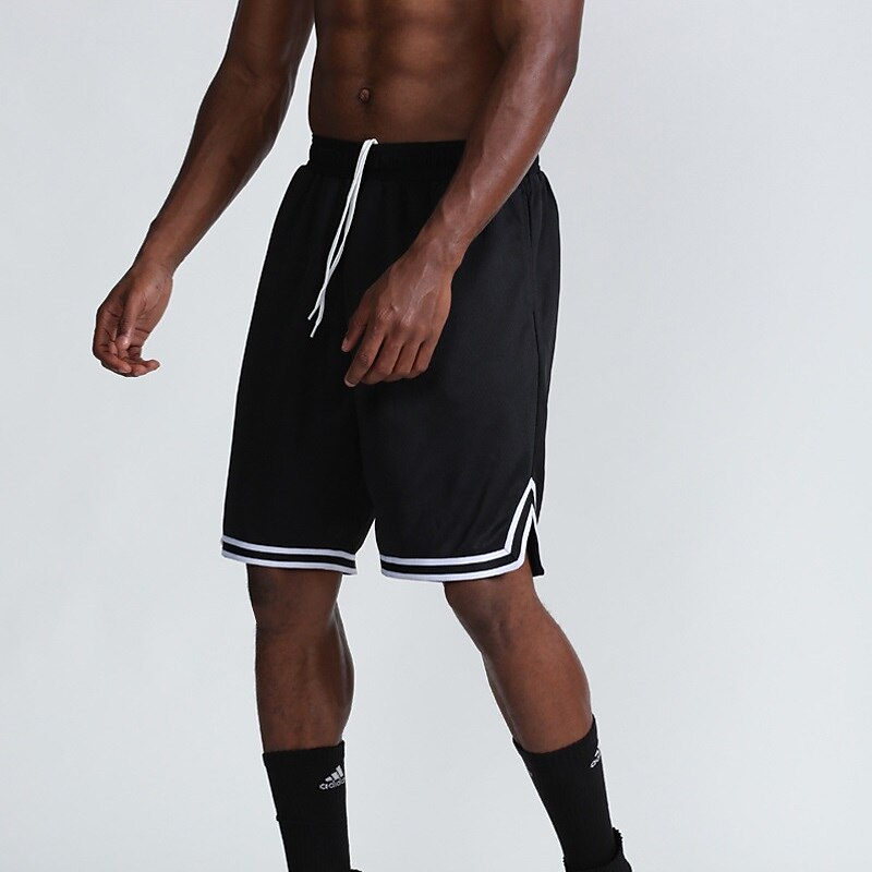Men's Active Shorts Basketball Shorts Casual Shorts Pocket Drawstring Elastic Waist Plain Comfort Soft Casual Daily Holiday Sports Fashion Black White3