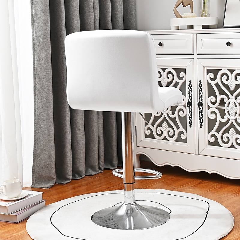 Stretch Bar Stool Cover Pub Counter Stool Chair Slipcover Square Swivel Barstool Chair Cover for Dining Room Cafe Seat Cover Protectors Non Slip with Elastic Bottom2