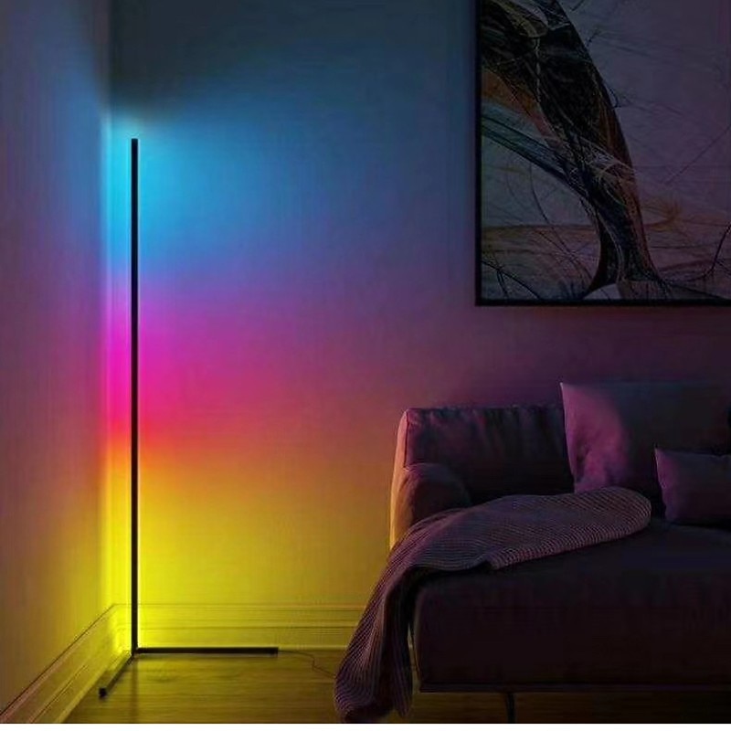 Modern LED Corner Floor Lamp Atmosphere Light Lights Colorful Bedroom Living Room Home Decoration Indoor Lighting Standing Lamps
