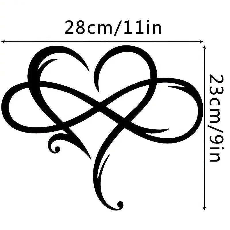 1pc Infinity Heart Black Metal Wall Art Heart-shaped Metal Wall Decor Love Sign Plaque Bedroom Ornaments For Home Wedding Indoor Outdoor Christmas Gifts2
