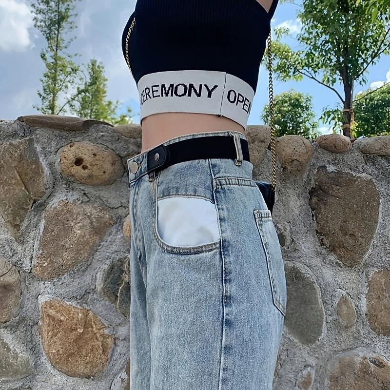 1pc Elastic Waist Belt Adjustable Waist Elastic Buckle Elastic BeltNo Buckle Women/Men Stretch Belt Invisible Elastic Belt for Jeans Pants Dresses4