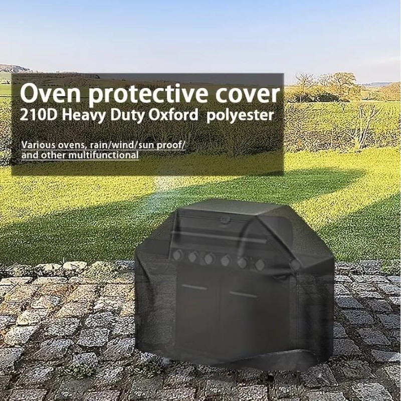 210D Oxford Cloth Barbecue Cover, Patio Furniture Set Covers, Waterproof Outdoor Grill Cover, Outdoor Cooking Tools & Accessories3