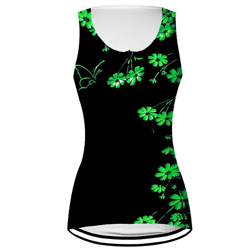 Women's Cycling Vest Cycling Jersey Graphic Floral Botanical Sleeveless Bike Vest / Gilet Jersey Top with 3 Rear Pockets Mountain Bike MTB Road Bike Cycling Quick Dry Back Pocket Moisture Wicking3