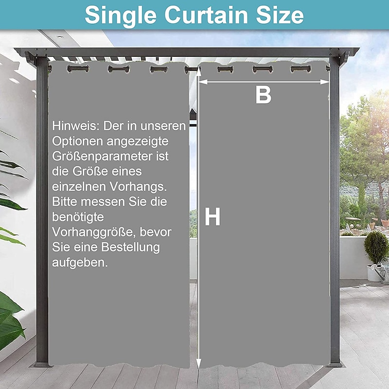 Waterproof Indoor Outdoor Curtains for Wedding Patio Thick Privacy Grommet Curtains for Wedding Bedroom, Living Room, Porch, Pergola, Cabana, 1 Panel4