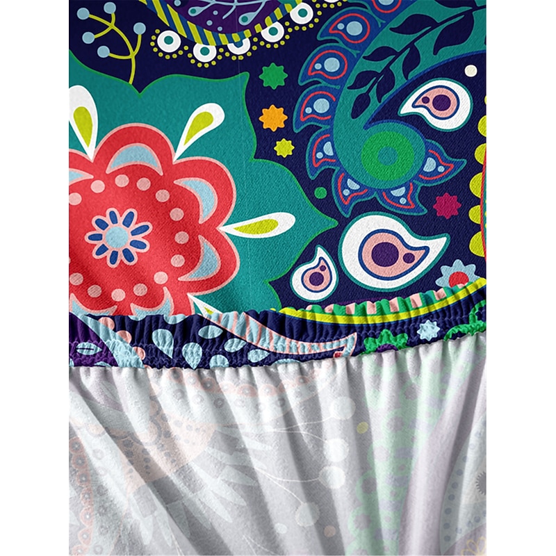 BOHO Dining Chair Cover Farmhouse Stretch Chair Seat Slipcover Spandex Washable Cover Kitchen Protector for Dining Room Wedding Ceremony Durable4