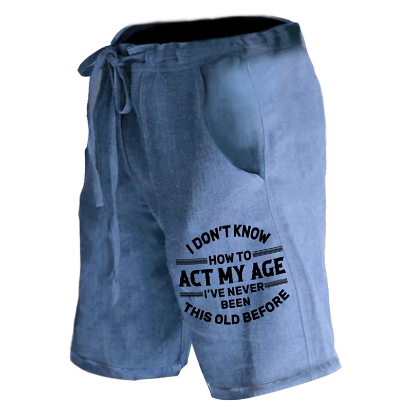 Men's Graphic Prints Act My Age Shorts Summer Shorts Casual Shorts Mid Waist Streetwear Designer Outdoor Casual Daily Drawstring Elastic Waist Print Designer Clothing Apparel3