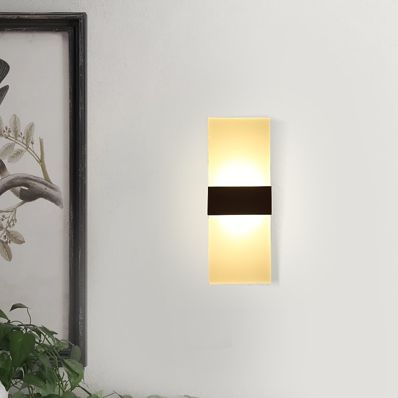 Lightinthebox 1-Light 27cm LED Wall Light Geometric Design Indoor Lighting  Modern Simple Style Home Bedroom Bedside Lamp Living Room Kitchen Balcony Aisle Corridor Acrylic Mirror Front Lamp 6W4
